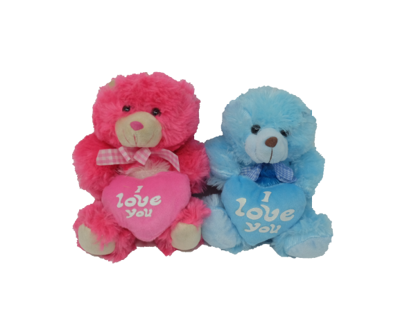 Coloured bear with heart (4 colours mixed) – 8″