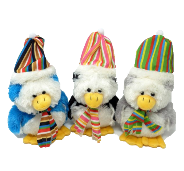 Penguins with Hat and Scarf (3 colours mixed)- 8″