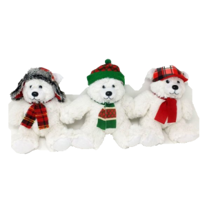 White Bears with Hats (Mixed) – 8″